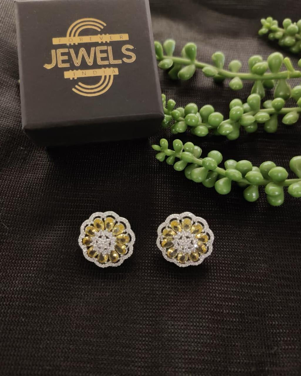 Yellow Diamond Studs Earrings