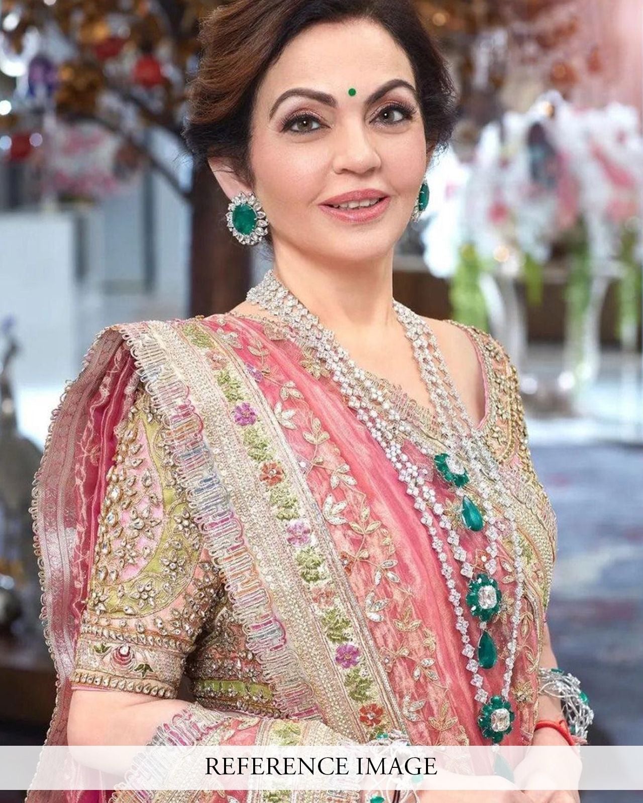Nita Ambani Inspired Emerald Layered Necklace Set – Forever Jewels