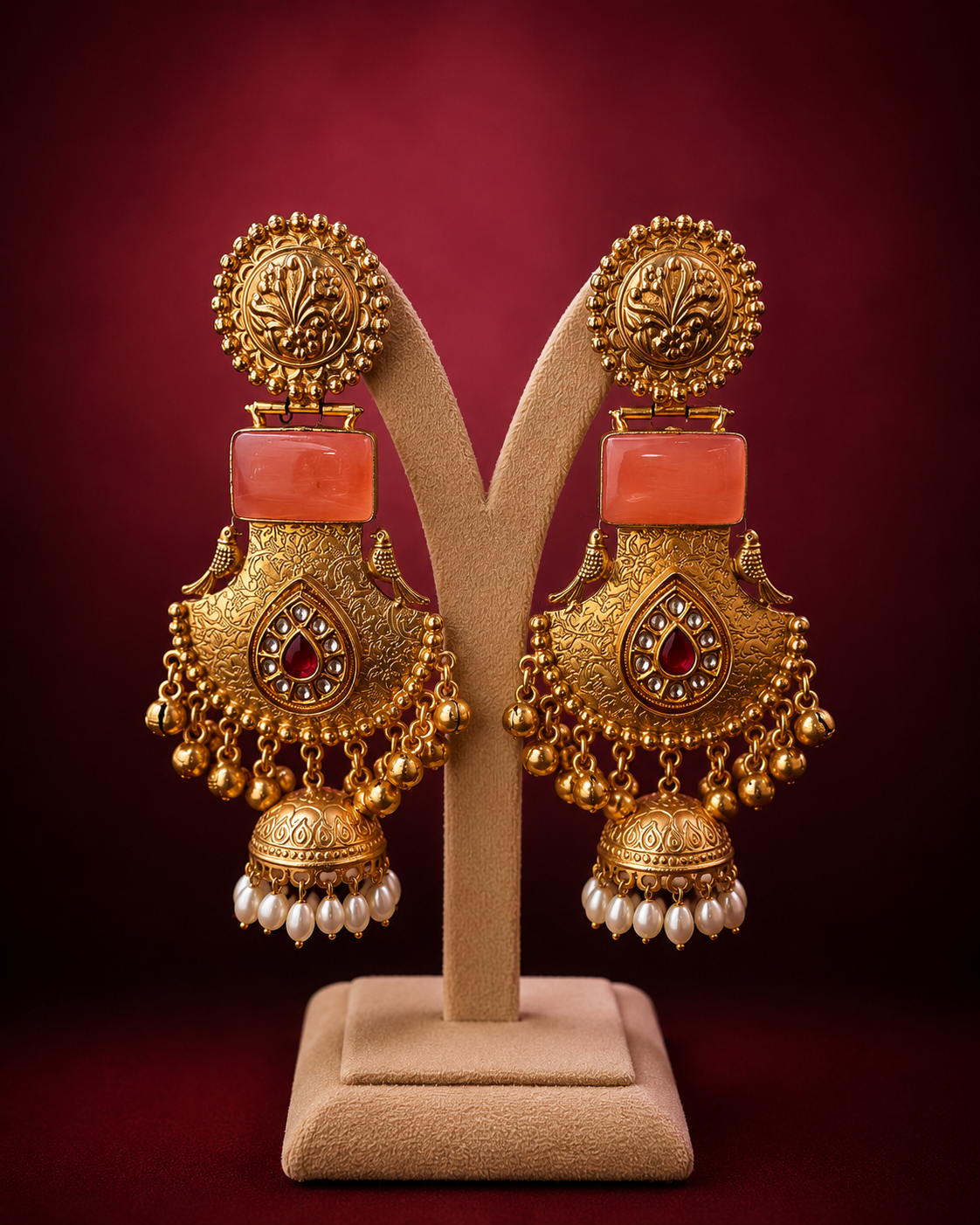 Golden Kashmiri Earrings