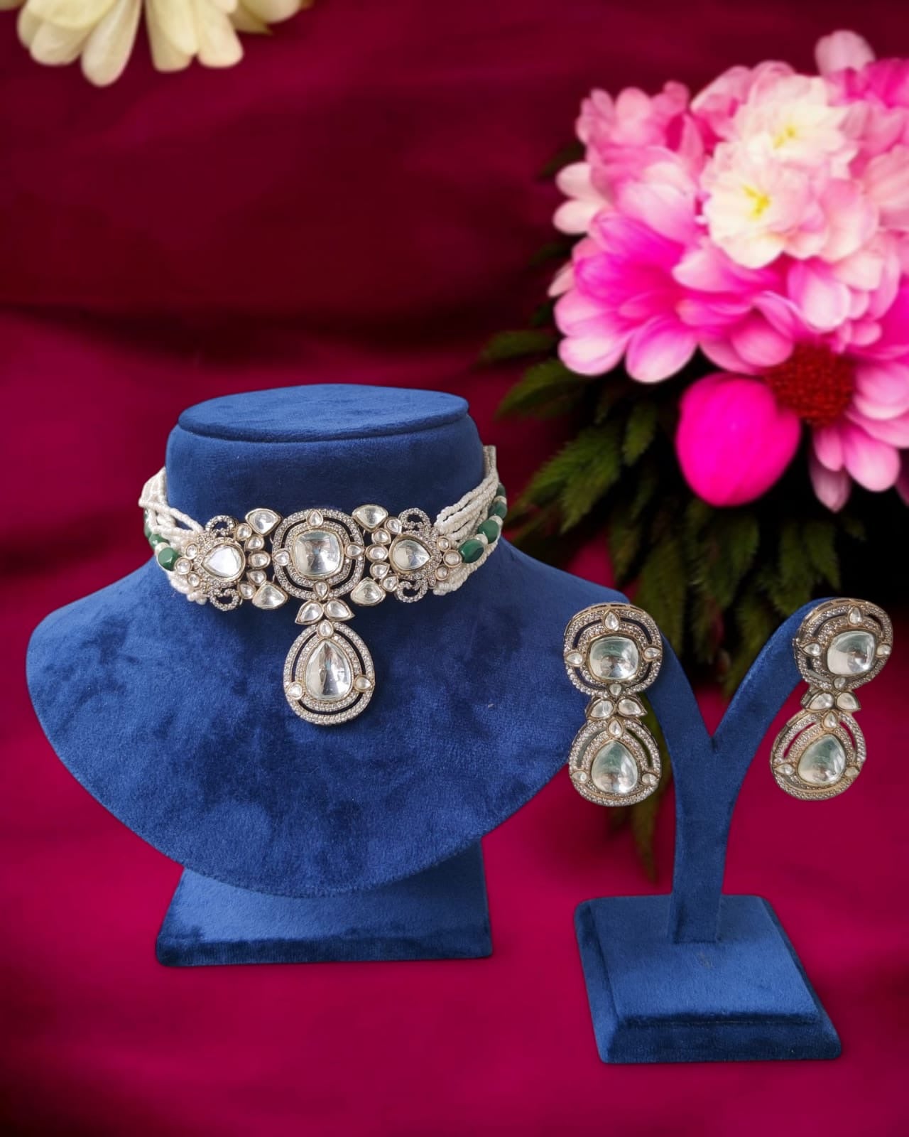 Pearl Beads Kundan Choker