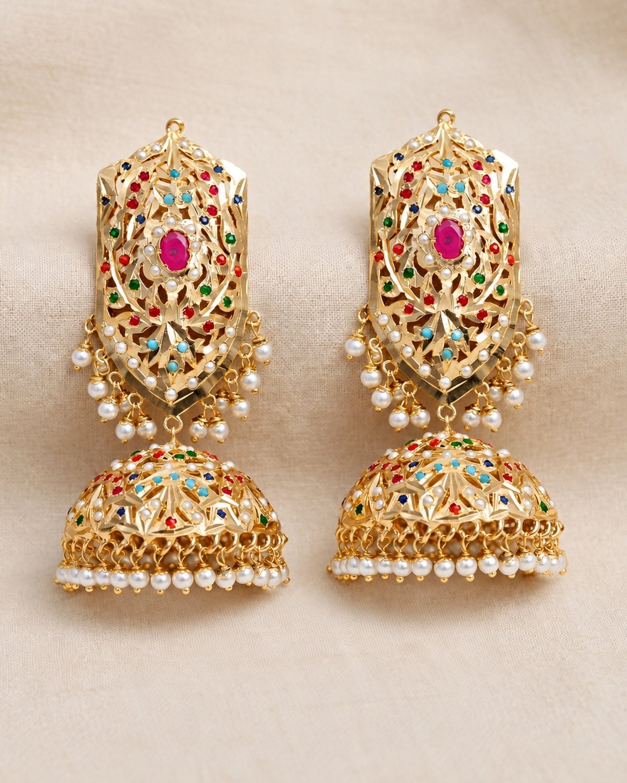 Royal Meenakari Jadau Jhumka