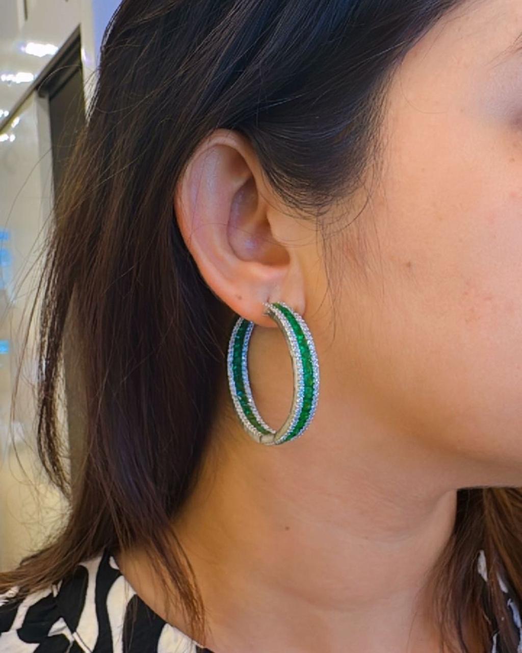 Diamond Hoops Earrings