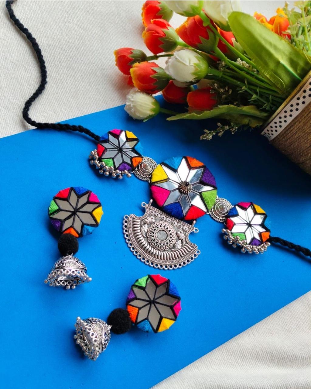 Silver Navratri Choker Set