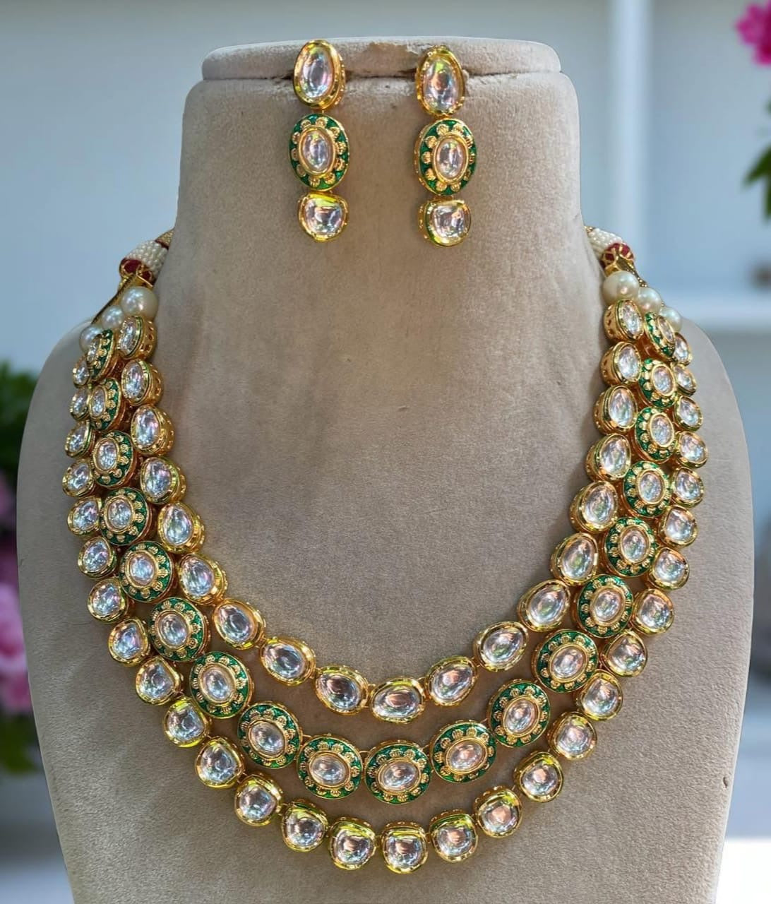 3 Layered Kundan Necklace