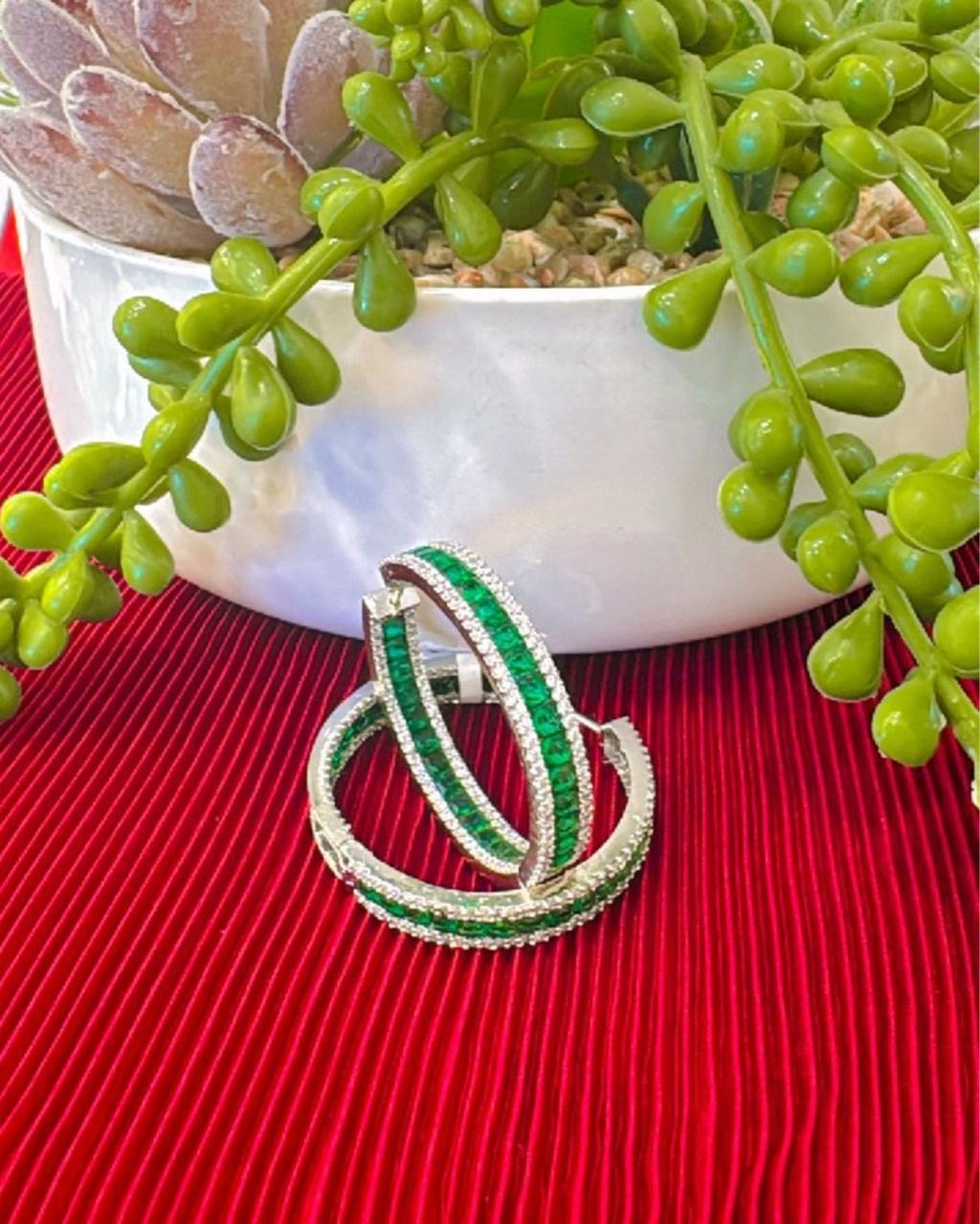 Diamond Hoops Earrings