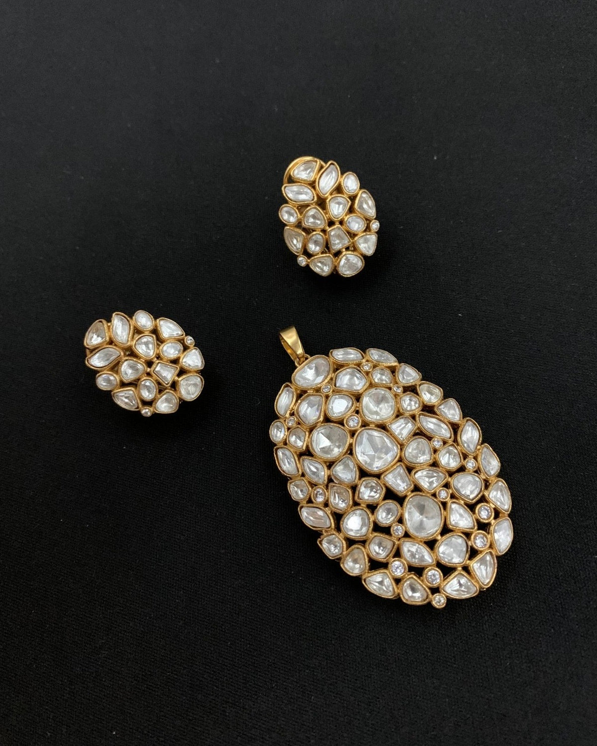 Kundan Polki Pendant Necklace Set