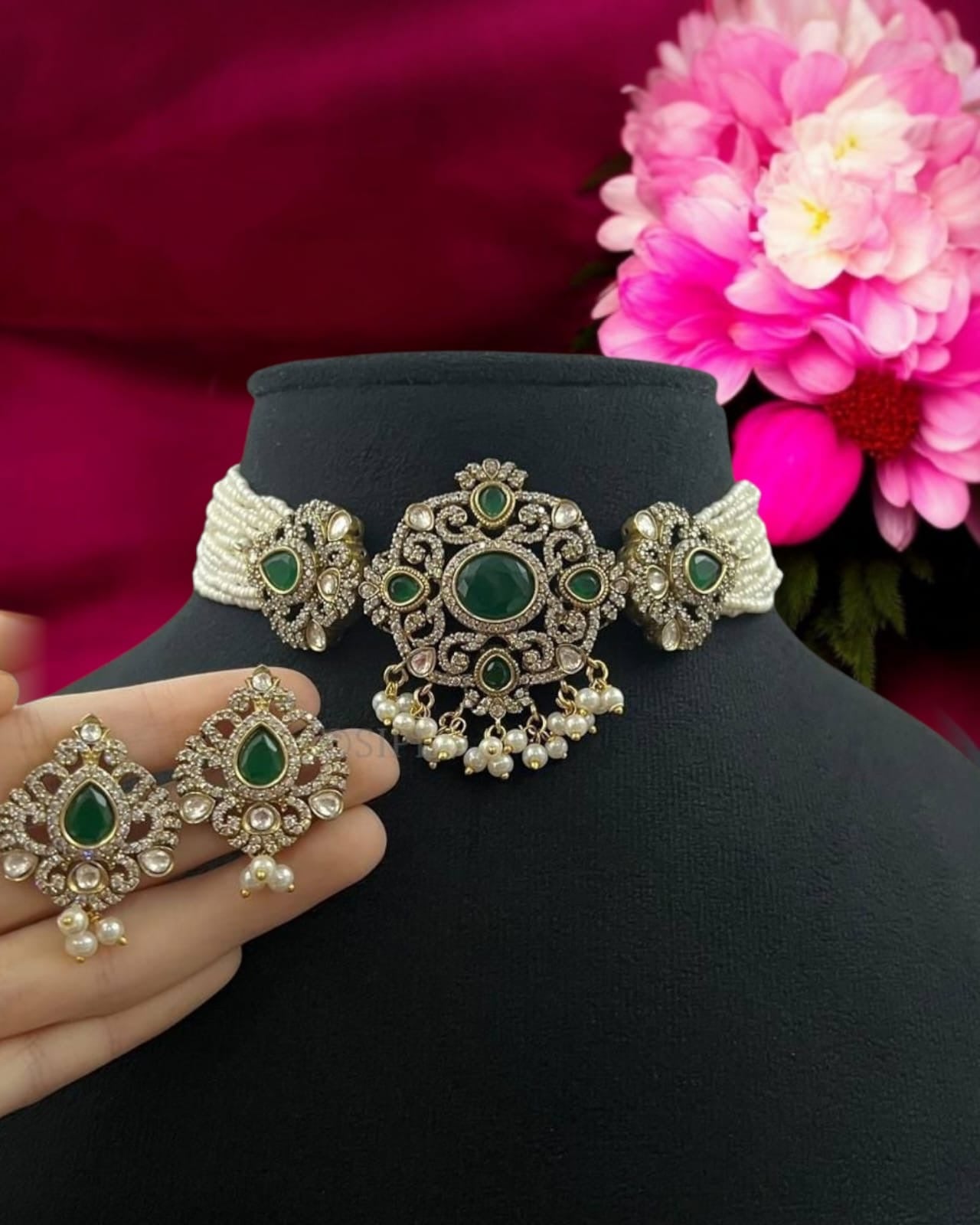 Pearl Kundan Statement Choker