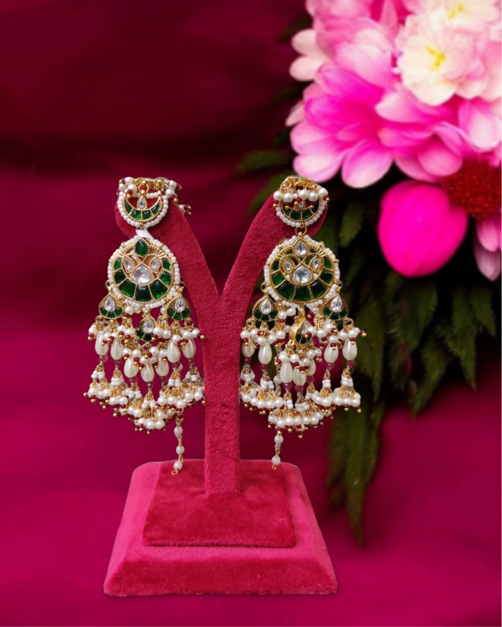 Kundan Traditional Pearl With Sahara Earrings