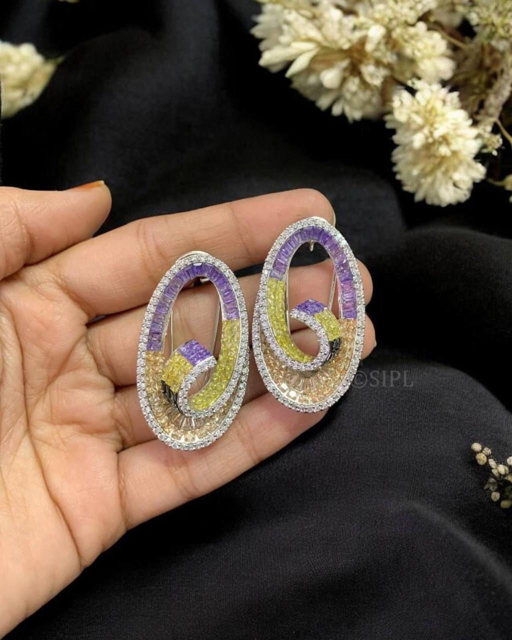 Oval Statement Earrings