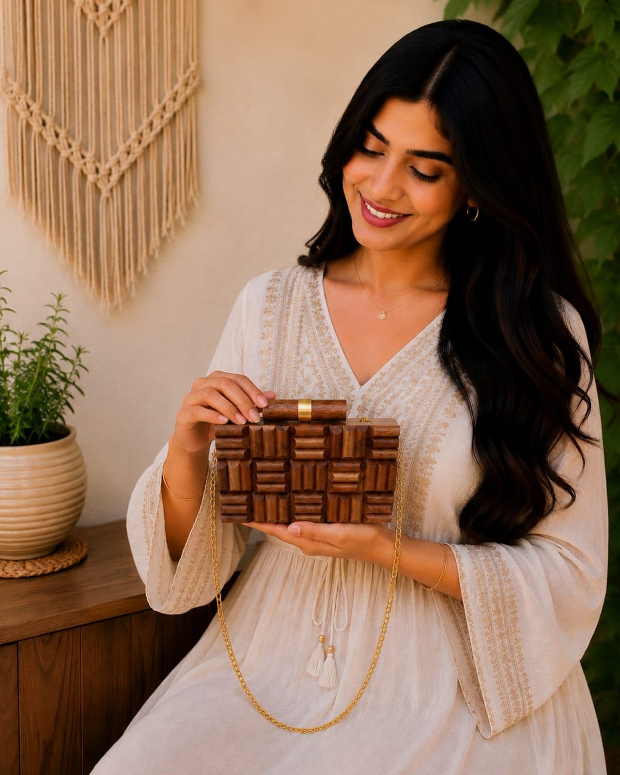 Luxurious Wooden Clutch