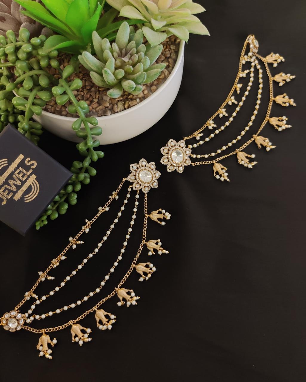 Pearl Beautiful Earrings with Earchains