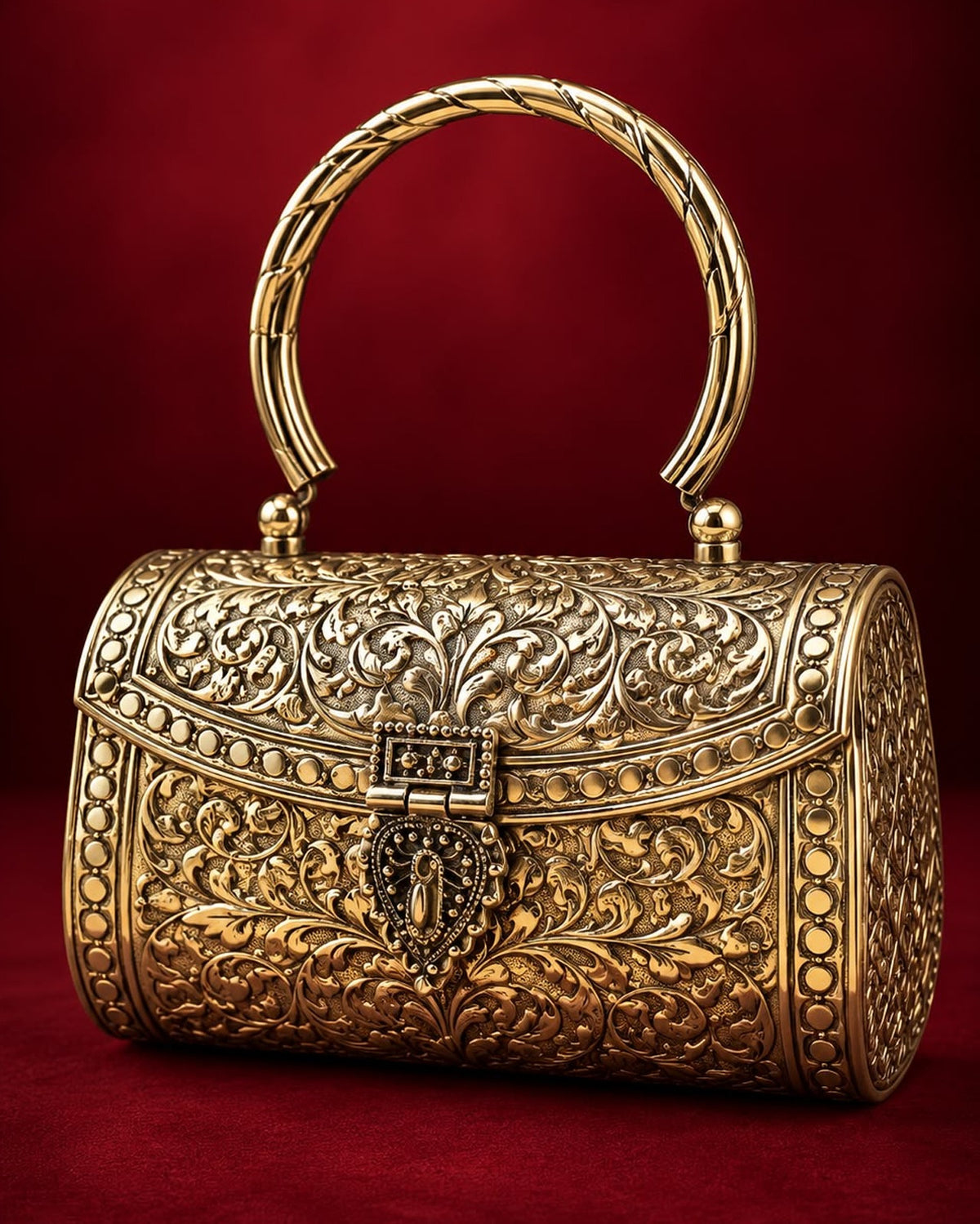 Ethnic Metal Brass Clutch Bag