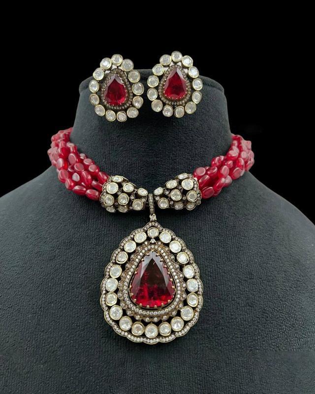Choker Necklace and Earrings Set