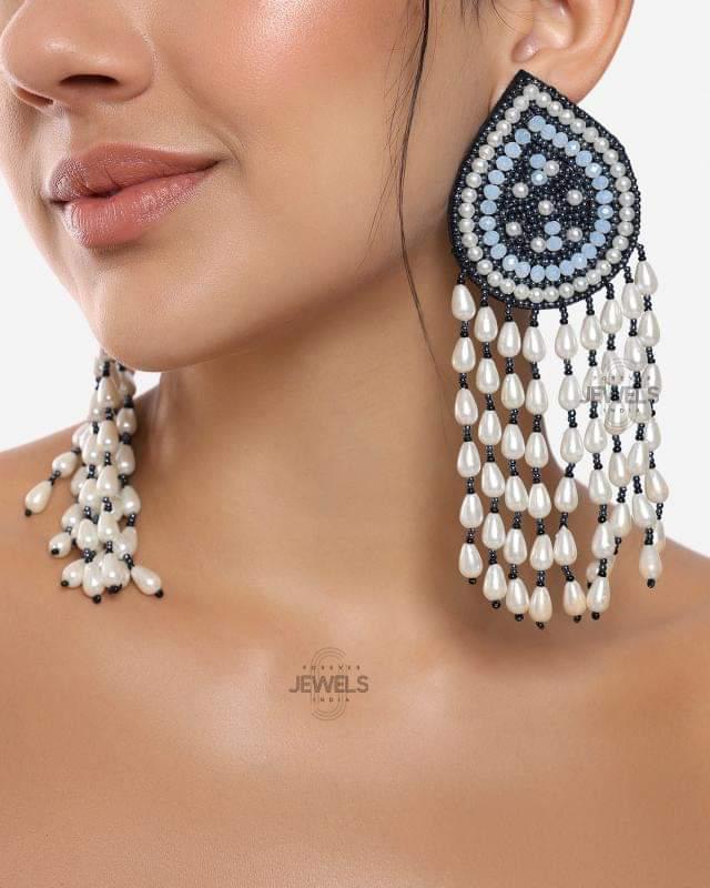 Pearl Drop Beaded Earrings