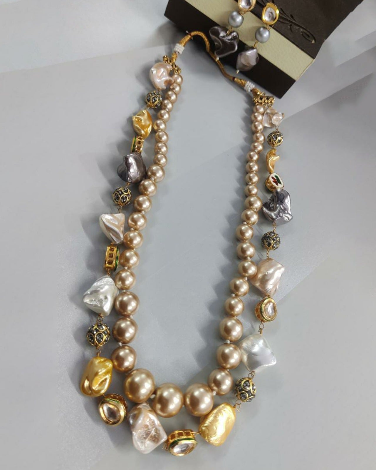 Beaded Pearl Layering Necklace