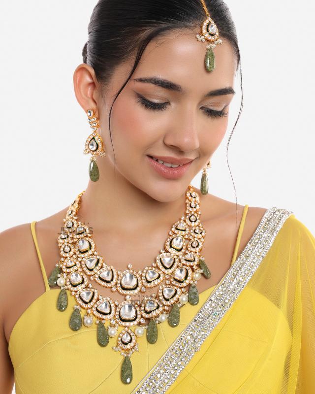 2 Layer Polki Kundan Set