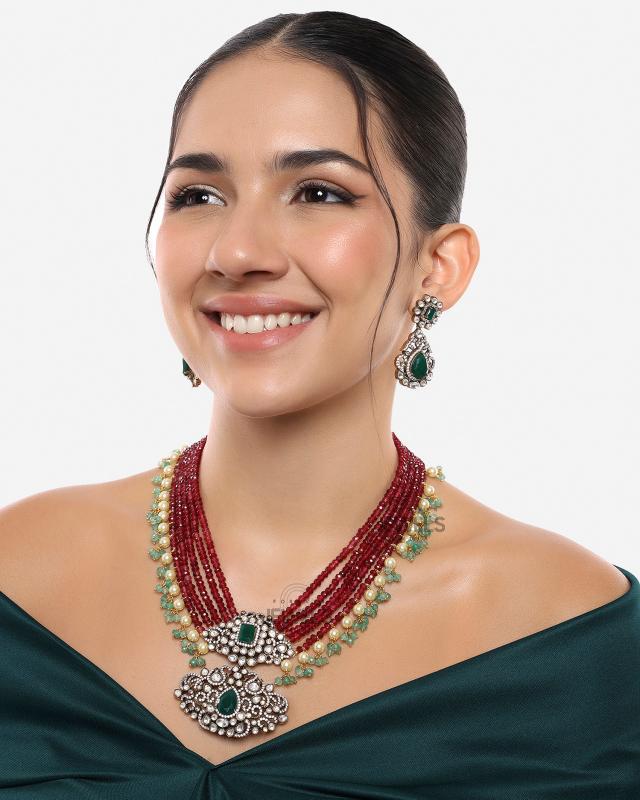 Moissanite Kundan Mala Set