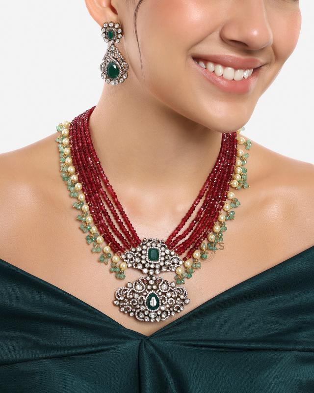 Moissanite Kundan Mala Set