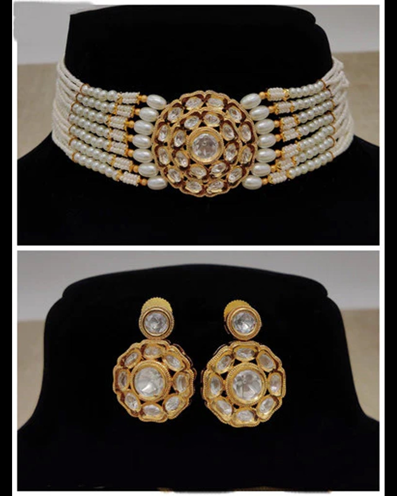Pearl Real Kundan Choker