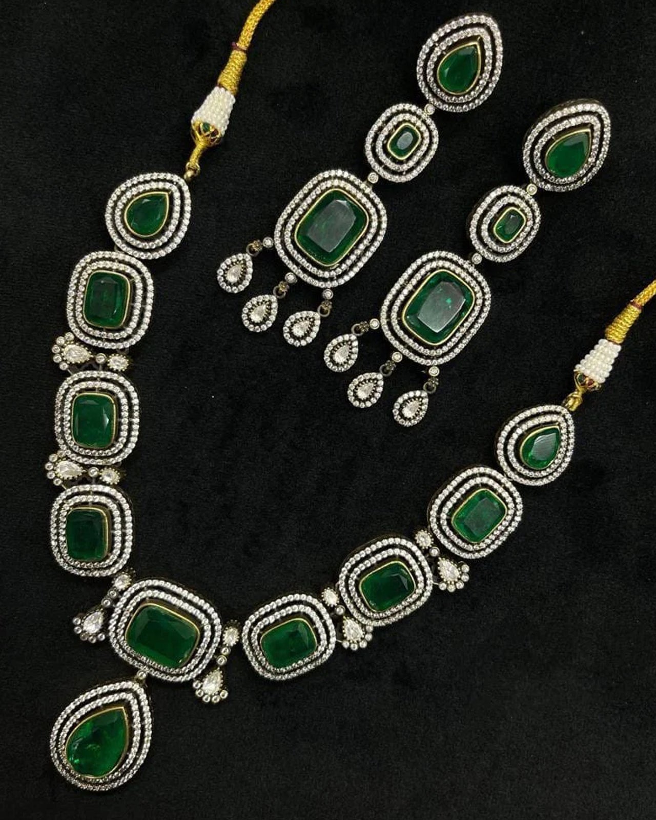 Tara Sutaria Inspired Emerald Set