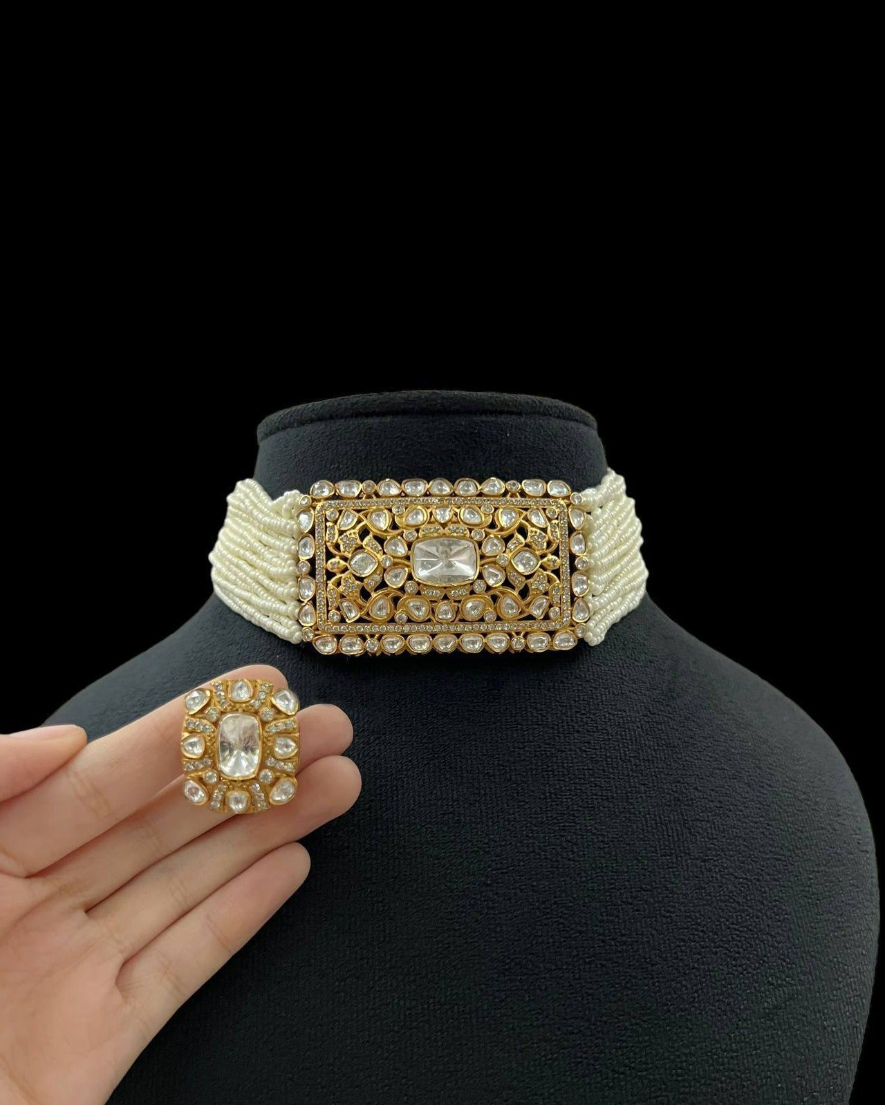 White Kundan Choker