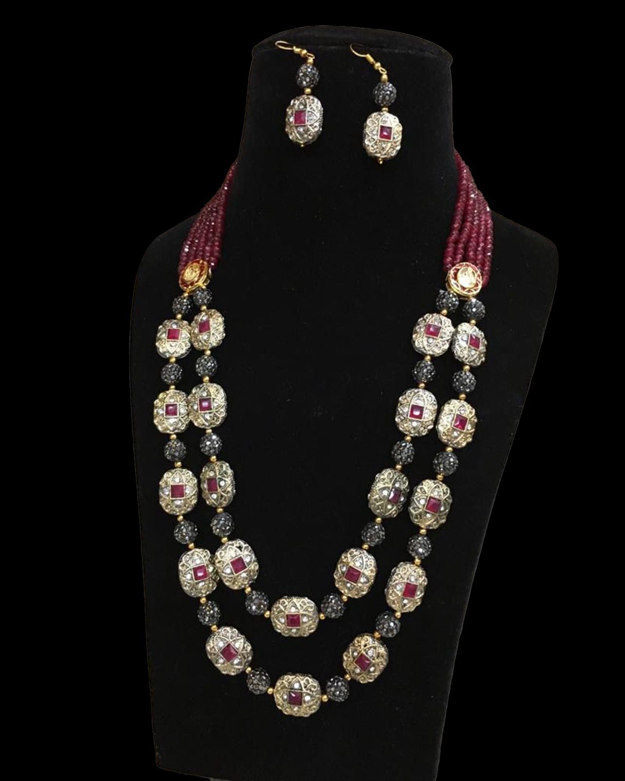 Ruby Red Rosary Necklace