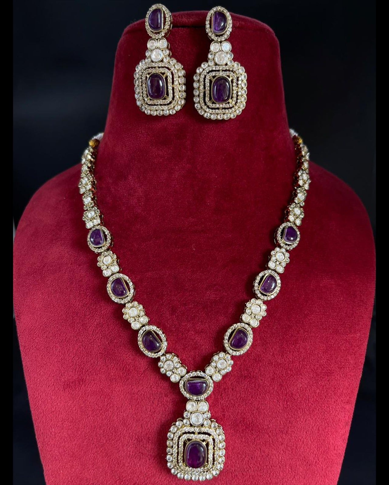 Statement Moissanite Polki Set
