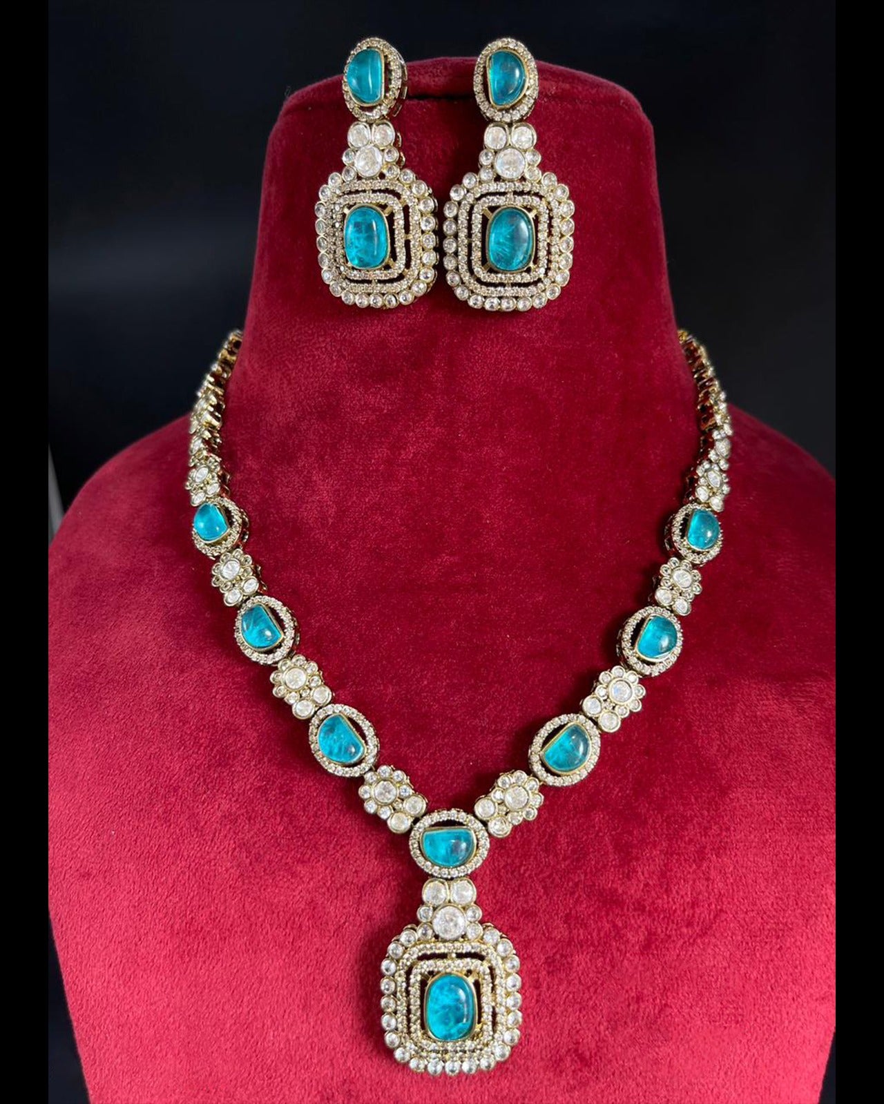 Statement Moissanite Polki Set