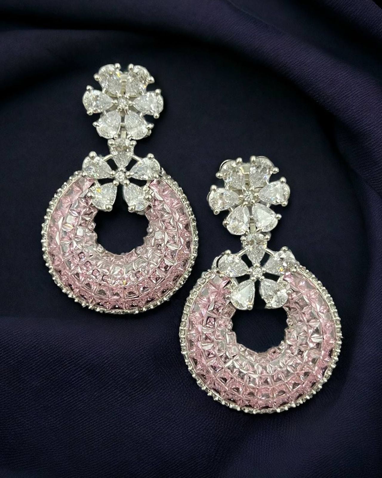 Diamond Floral Earrings