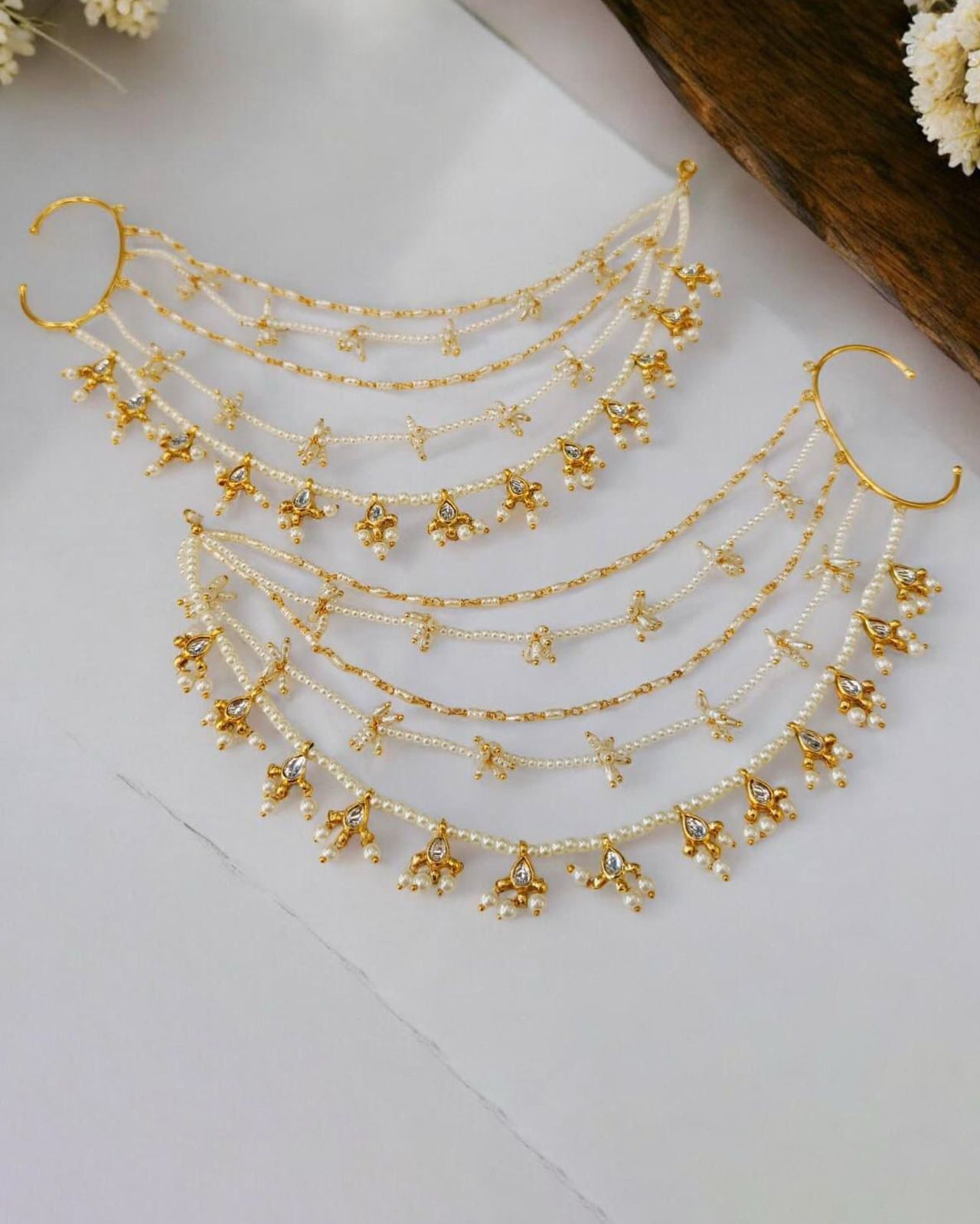 Prajakta Kholi Inspired Pearl Earchain