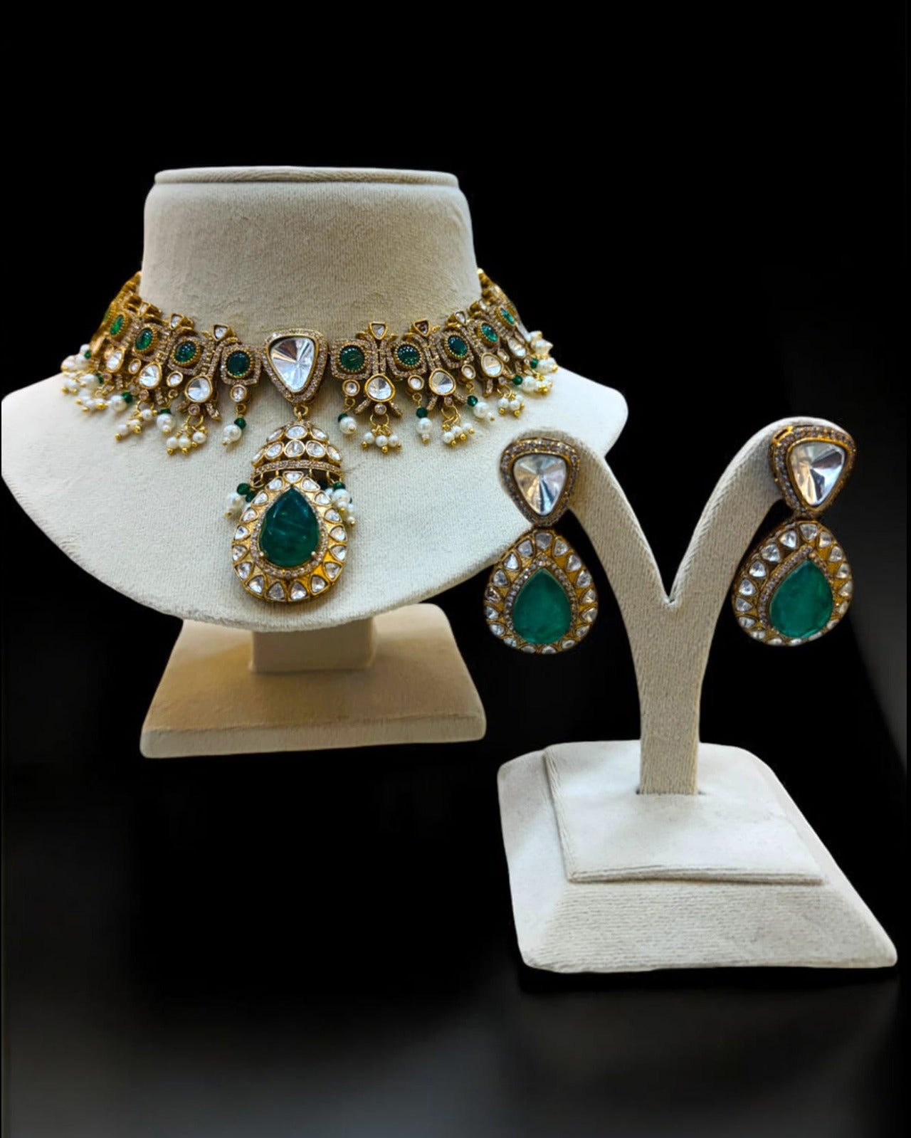 Moissanite Kundan Polki Choker Set