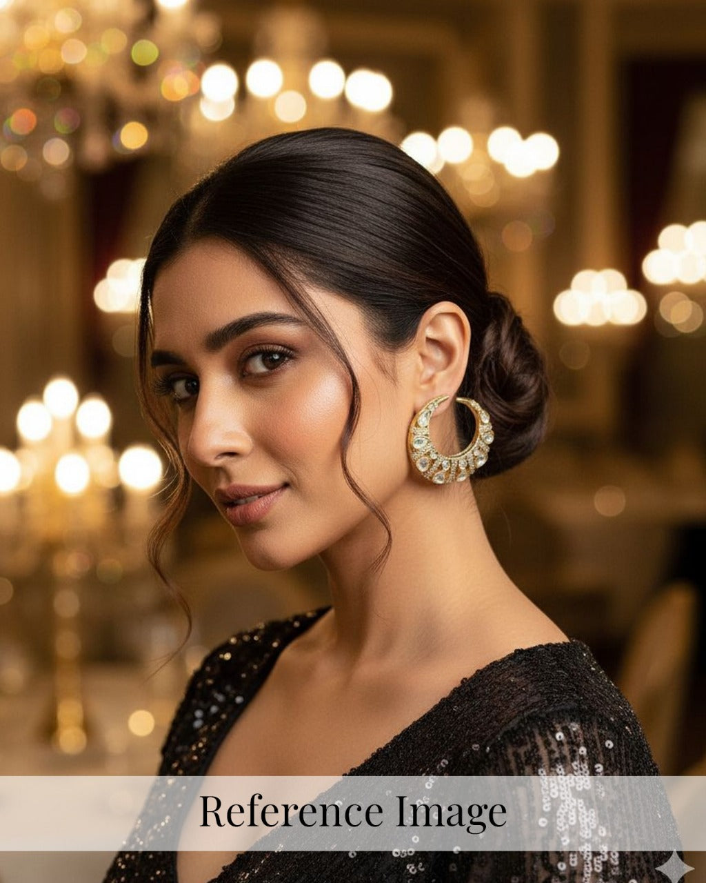 Kundan Hoops Earrings