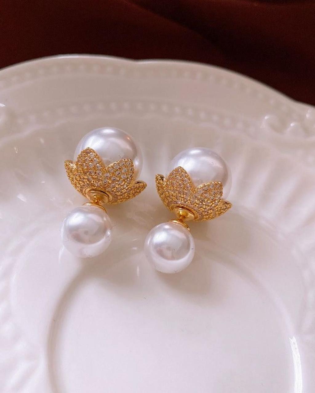 Pearl Flower Earrings