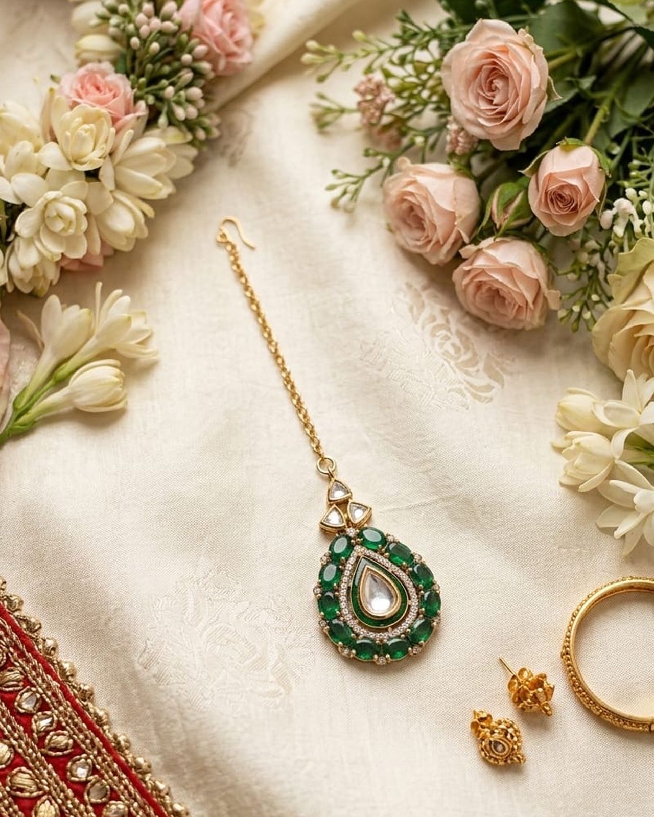 Emerald Maang Tika