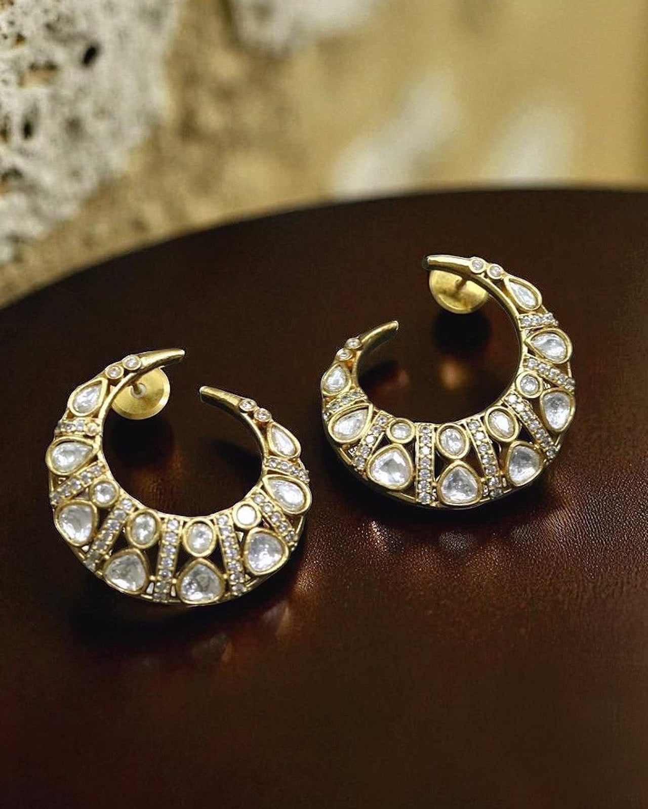 Kundan Hoops Earrings