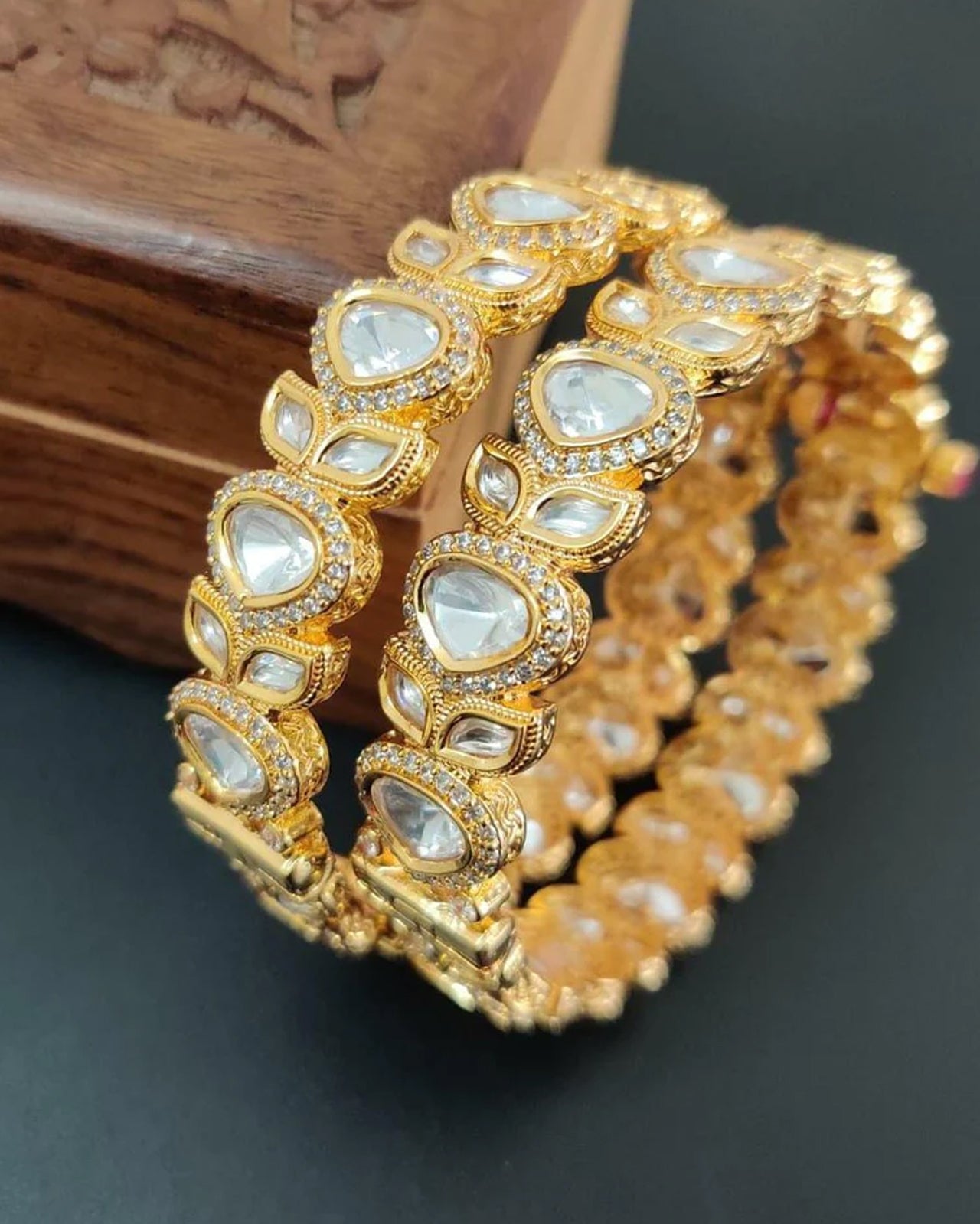 Golden Polki Openable Bangle