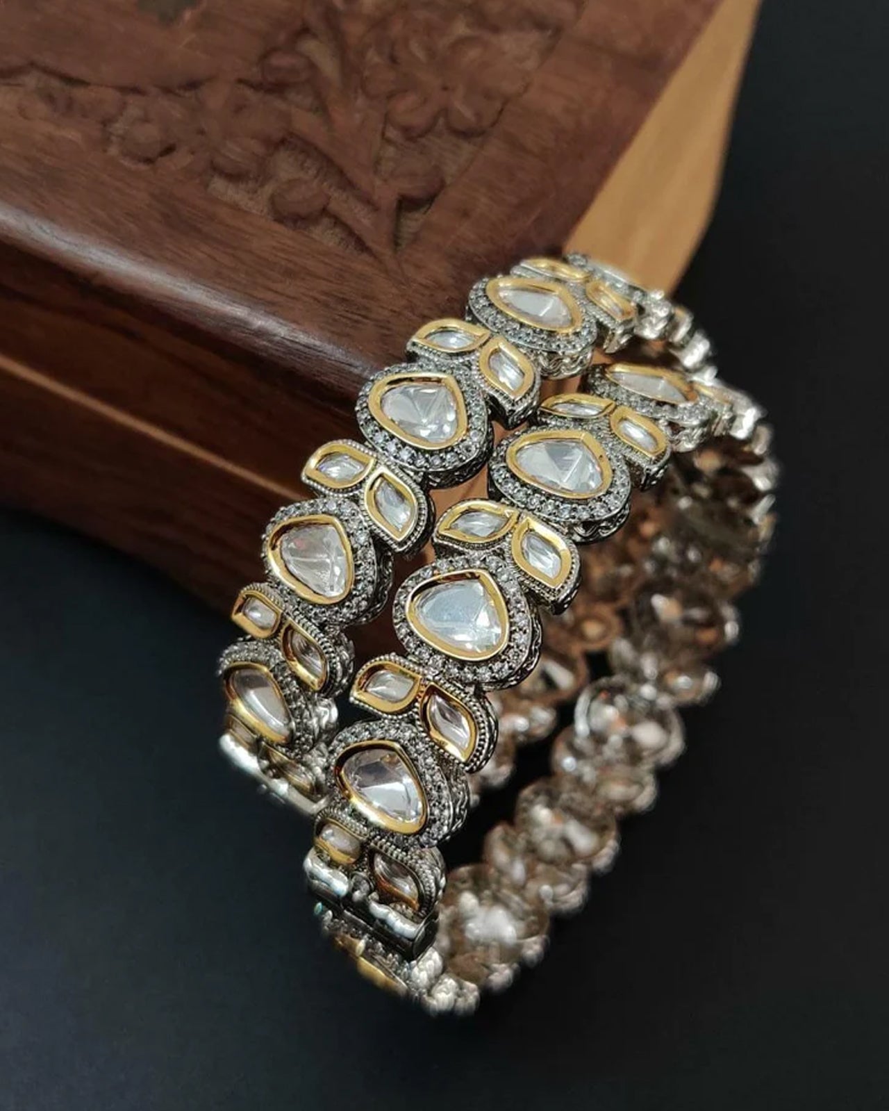 Golden Polki Openable Bangle