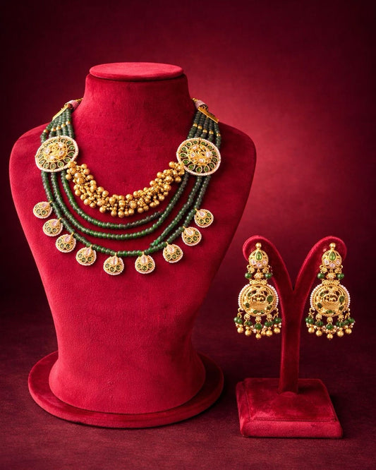 Heritage  Layered Ghughroo Necklace Set