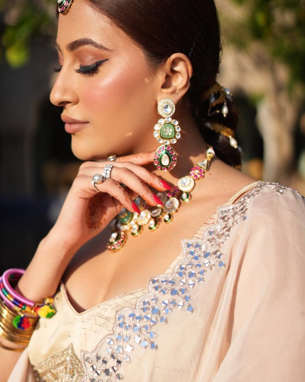 Kundan Polki Bridal Choker Necklace Set