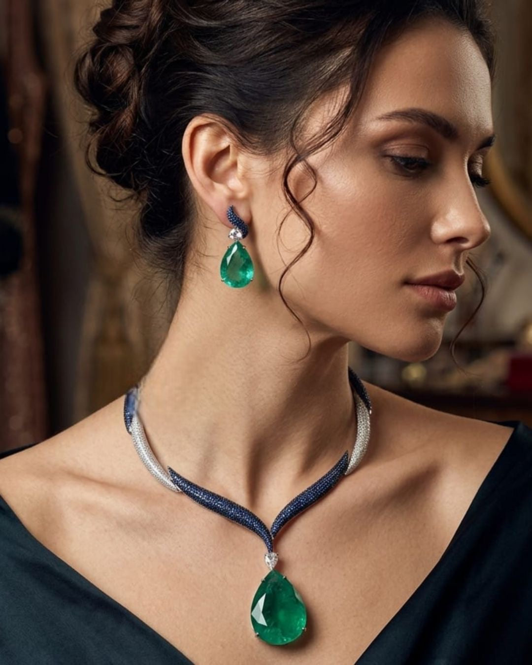 Regal Teardrop  Necklace Set
