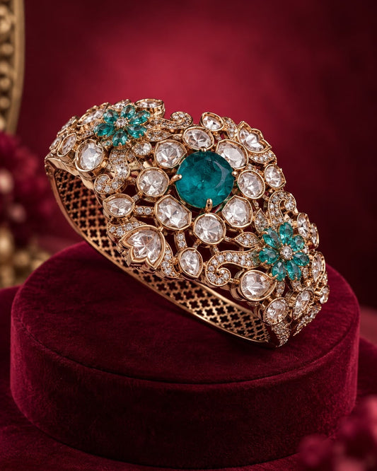 Mint Floral Polki Bracelet