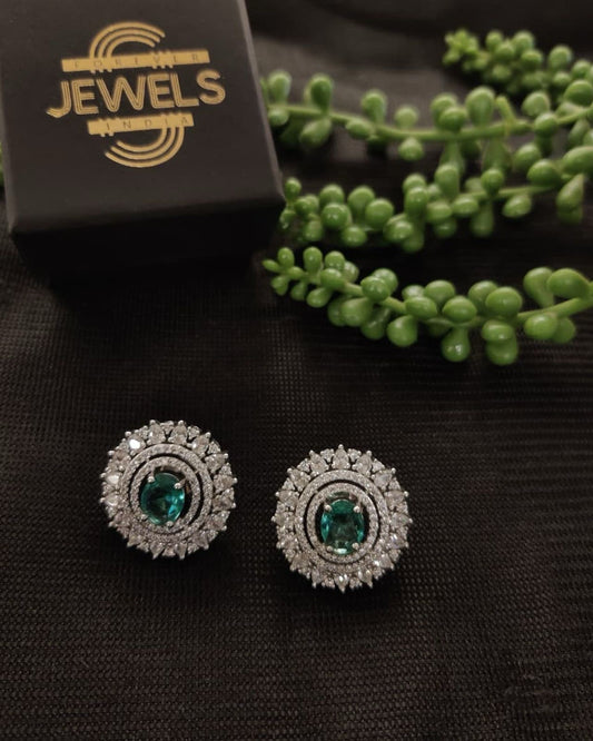 Mint Diamond Studs Earrings