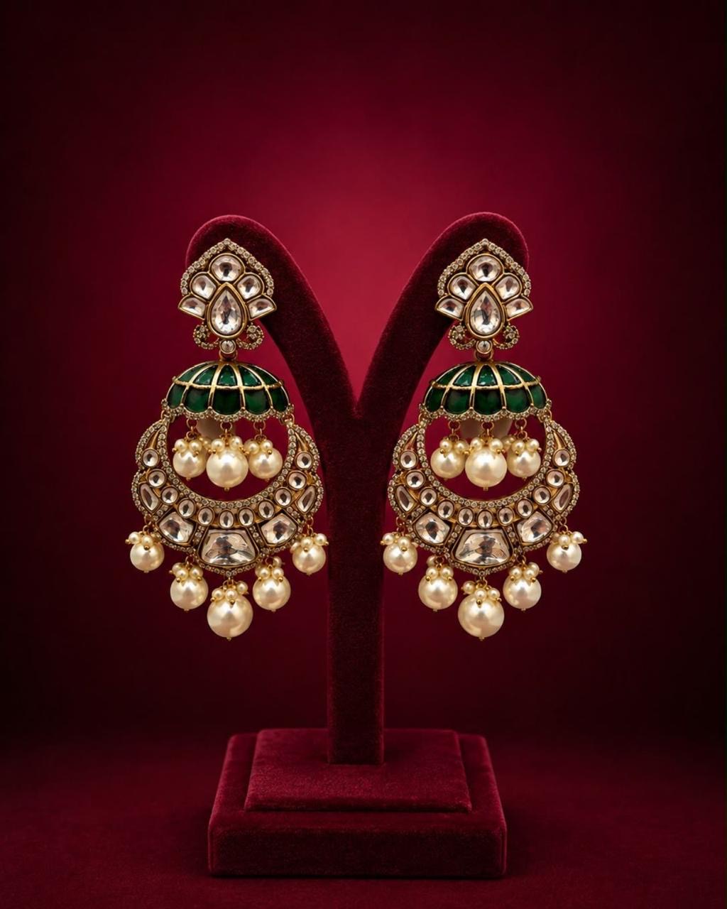Long Pearl Traditional Earrings
