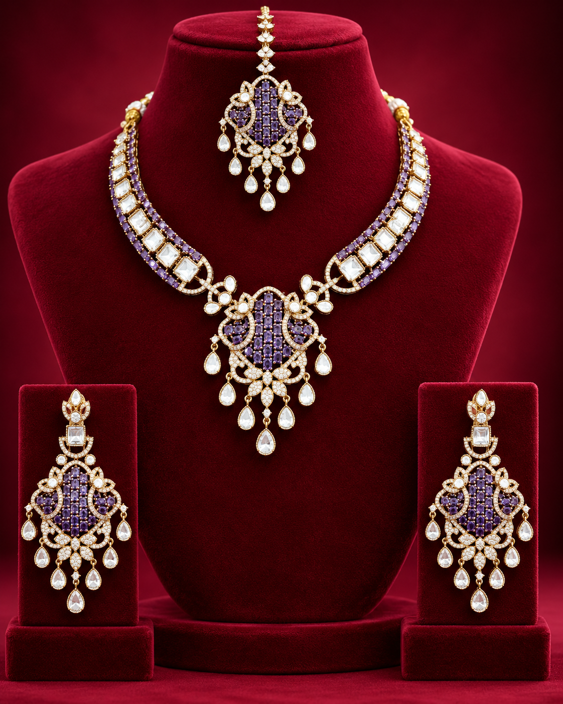 Kundan Stone Studded Necklace Set