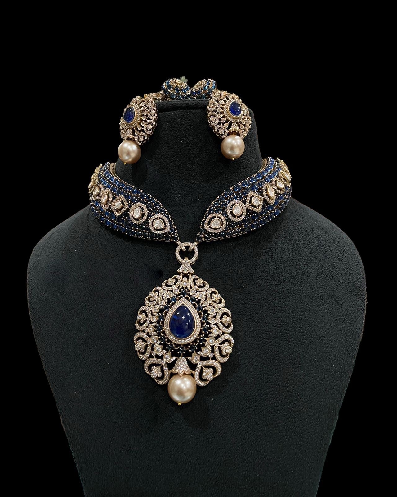 Moissainite Doublet Stone Necklace Set