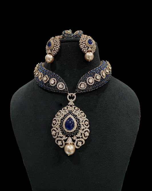 Moissainite Doublet Stone Necklace Set
