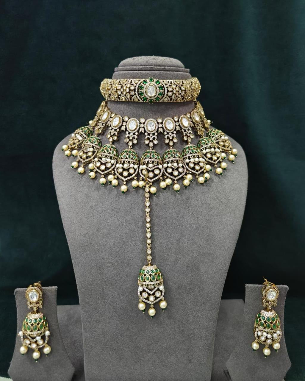 Royal Polki Kundal Necklace Set