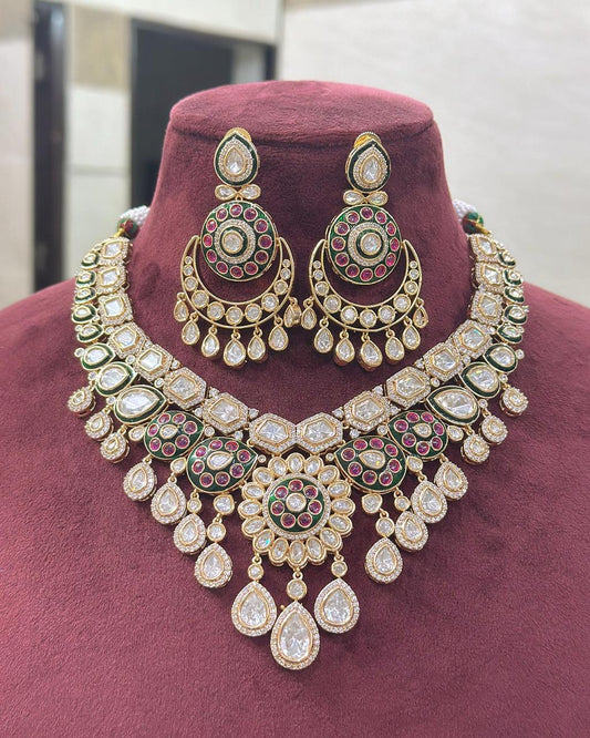 Moissanite Polki Necklace