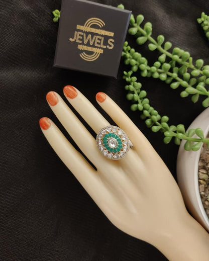Statement Kundan Shining Ring