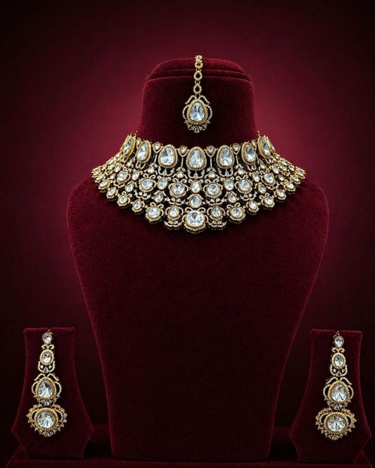 Royal Moissanite Bridal Choker Set